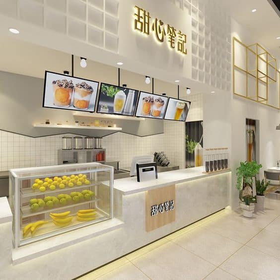 Thi Công Quán Nước Ép Trái Cây 8 Ý Tưởng Trang Trí Độc Đáo và Ấn Tượng 3 Mẫu thi công quán nước ép trái cây đẹp hiện nay