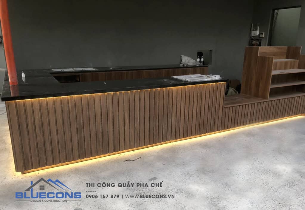 Thi công quầy pha chế gỗ MDF phủ Melamine cao cấp tại Quận 12, TP. Hồ Chí Minh