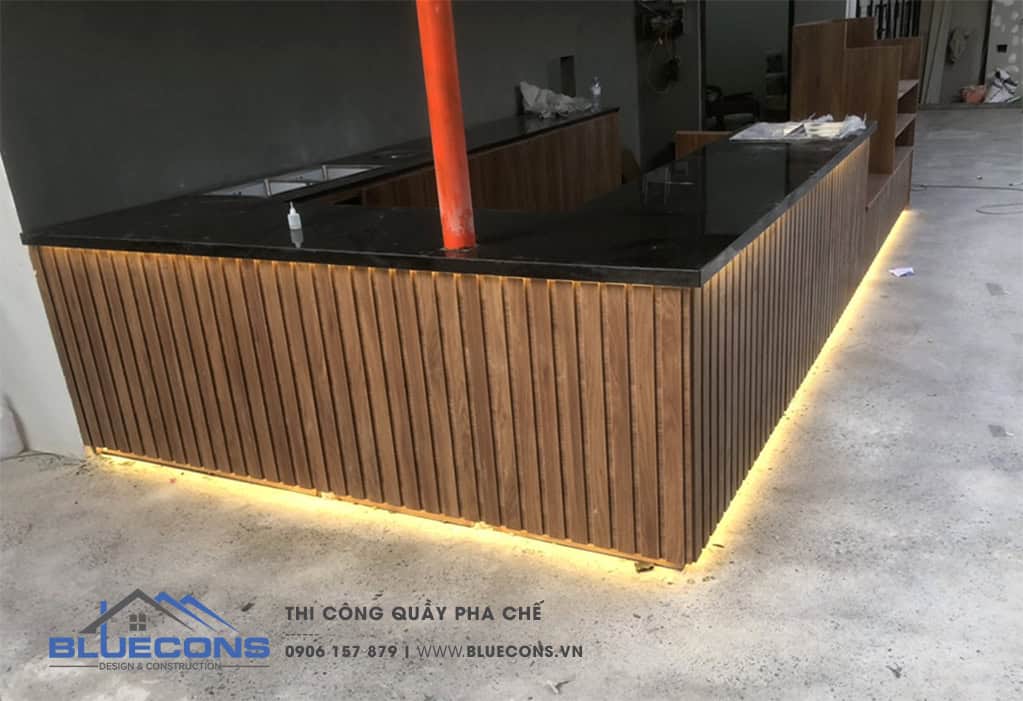 Thi công quầy pha chế gỗ MDF phủ Melamine cao cấp tại Quận 12, TP. Hồ Chí Minh
