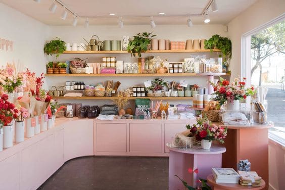Mẫu thi công shop hoa tươi đẹp cho không gian bán hàng