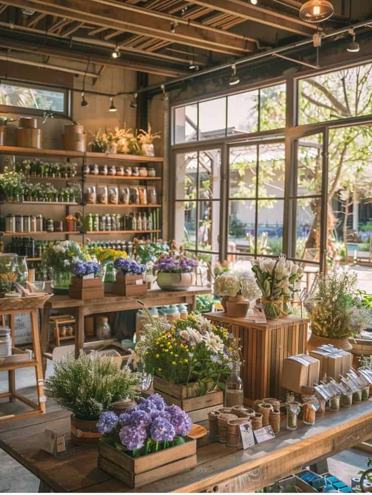 Thi công shop hoa tươi đẹp và hiện đại