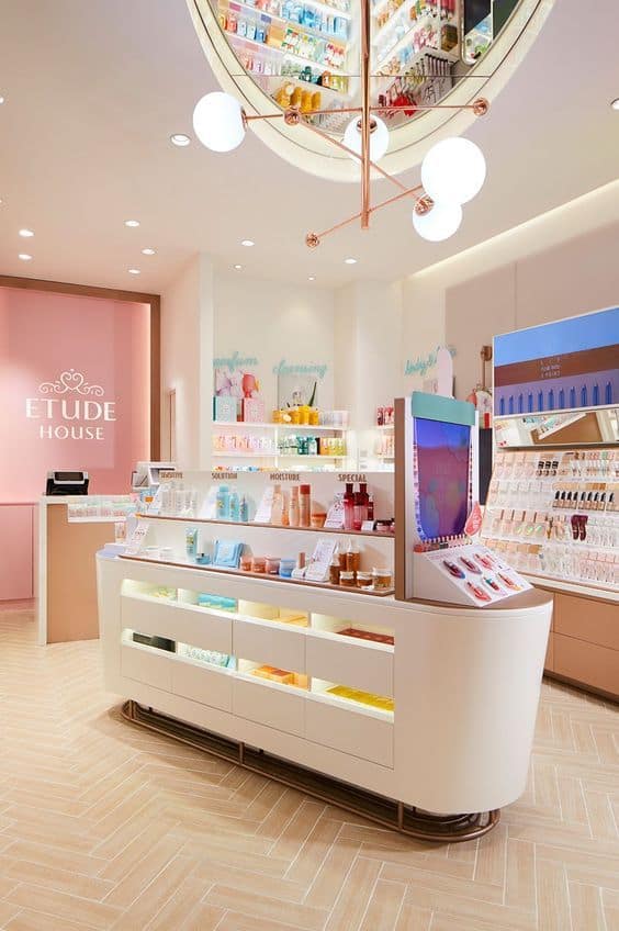 Mẫu thi công shop mỹ phẩm cao cấp hiện nay