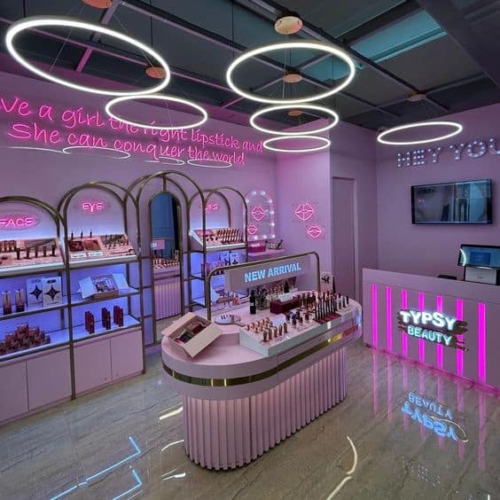 Mẫu thi công shop mỹ phẩm cao cấp và sang trọng