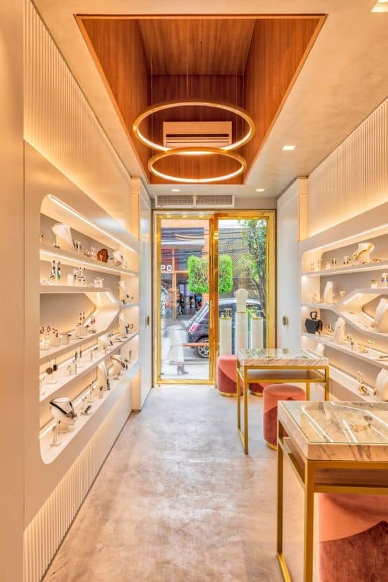 Những mẫu thi công shop phụ kiện trang sức hiện đại