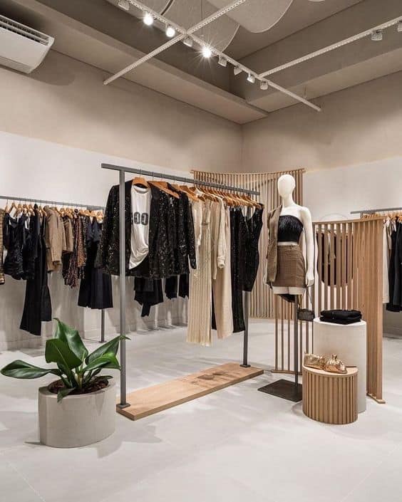 Mẫu thi công shop quần áo đẹp