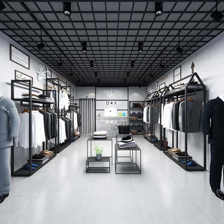 Mẫu thi công shop quần áo nam đẹp và đẳng cấp