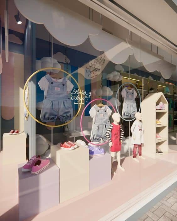 Mâu thi công shop quần áo trẻ em đẹp