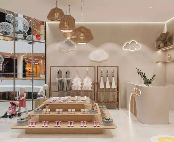 Mẫu thi công shop quần áo trẻ em