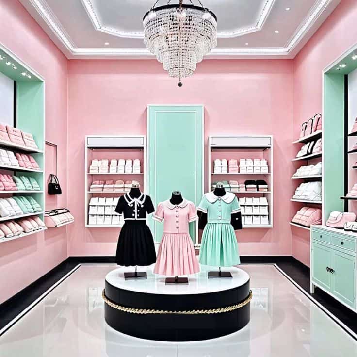 Mẫu thi công shop quần áo trẻ em thu hút khách hàng