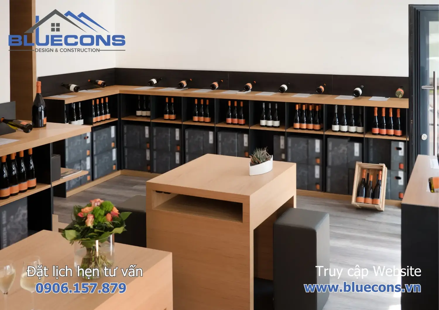 Thi công shop rượu vang theo yêu cầu 2 Thi công shop rượu vang theo yêu cầu