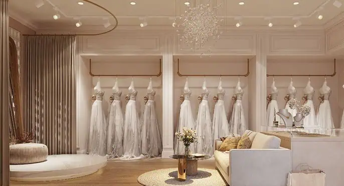 Thi Công Shop Trang Phục Cưới Mẫu Thiết Kế Đẹp Nhất Năm 3 Thi công shop trang phục cưới trọn gói