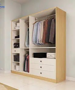 Thi công tủ quần áo không cánh tiện lợi TQA011