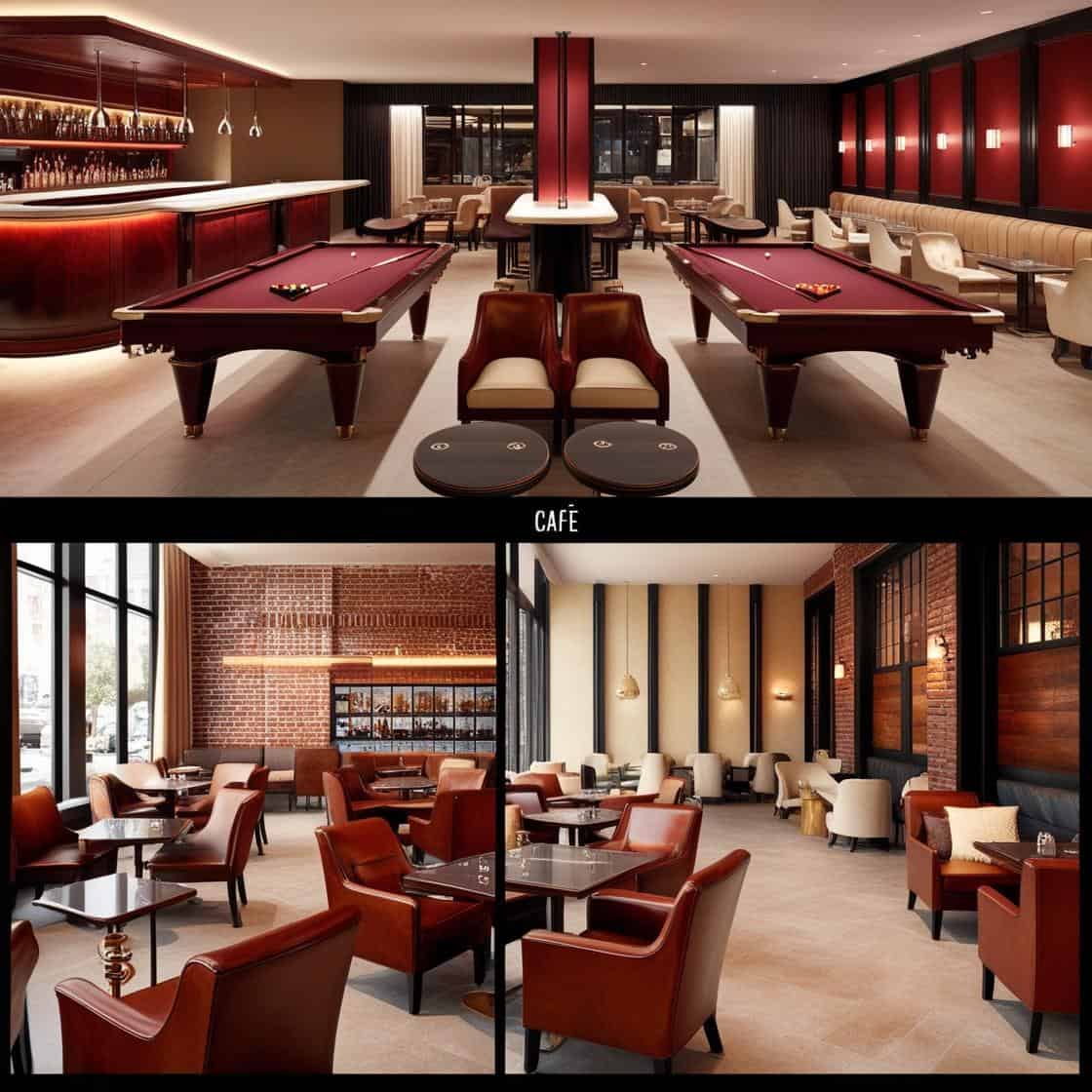 thiết kế Quán Bida Kết Hợp không gian quán Cafe