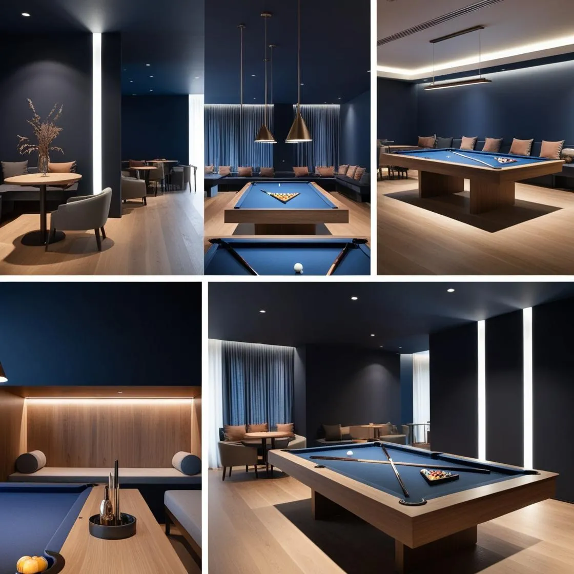 thiết kế Trang trí quán bida đơn giản hiện đại_