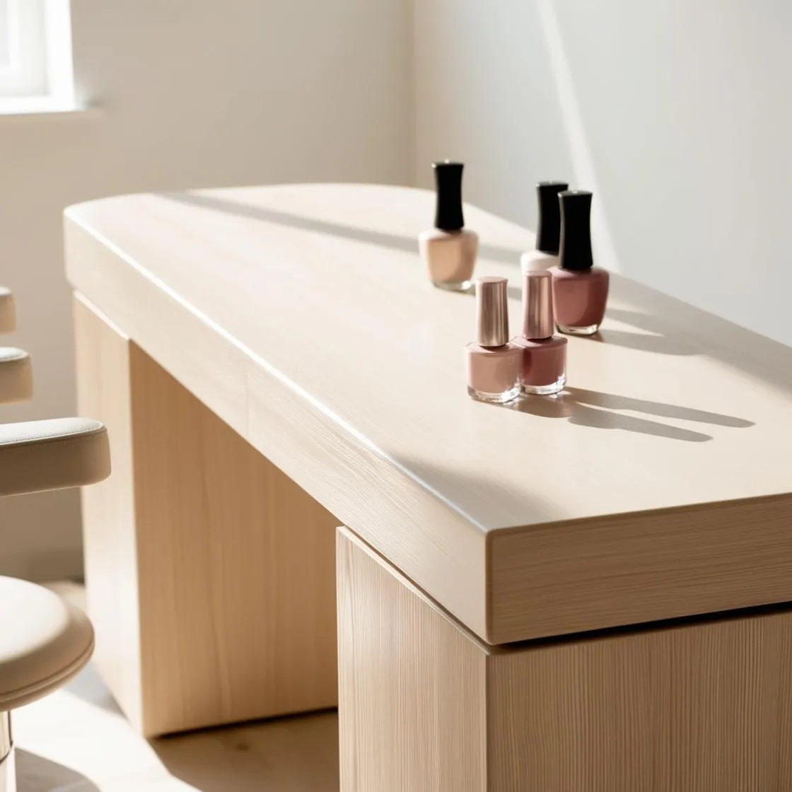 Bàn Làm Nail Cho Salon - Nail salon table 11 thiết kế bàn làm nail cho salon hiện đại bằng gỗ_