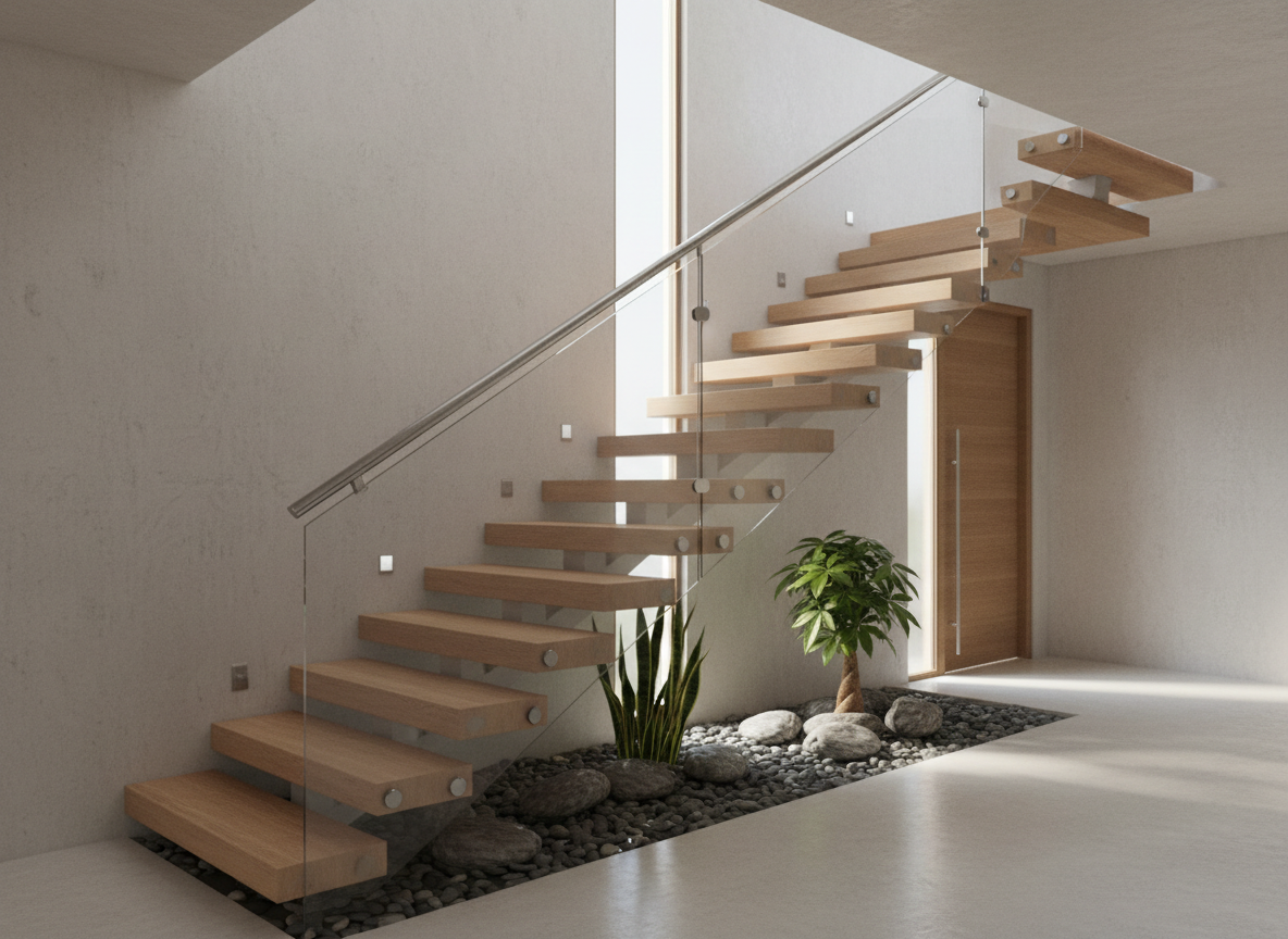 Thiet Ke Cau Thang Nha Pho Hop Phong Thuy Vi Tri Lech Cua Chinh