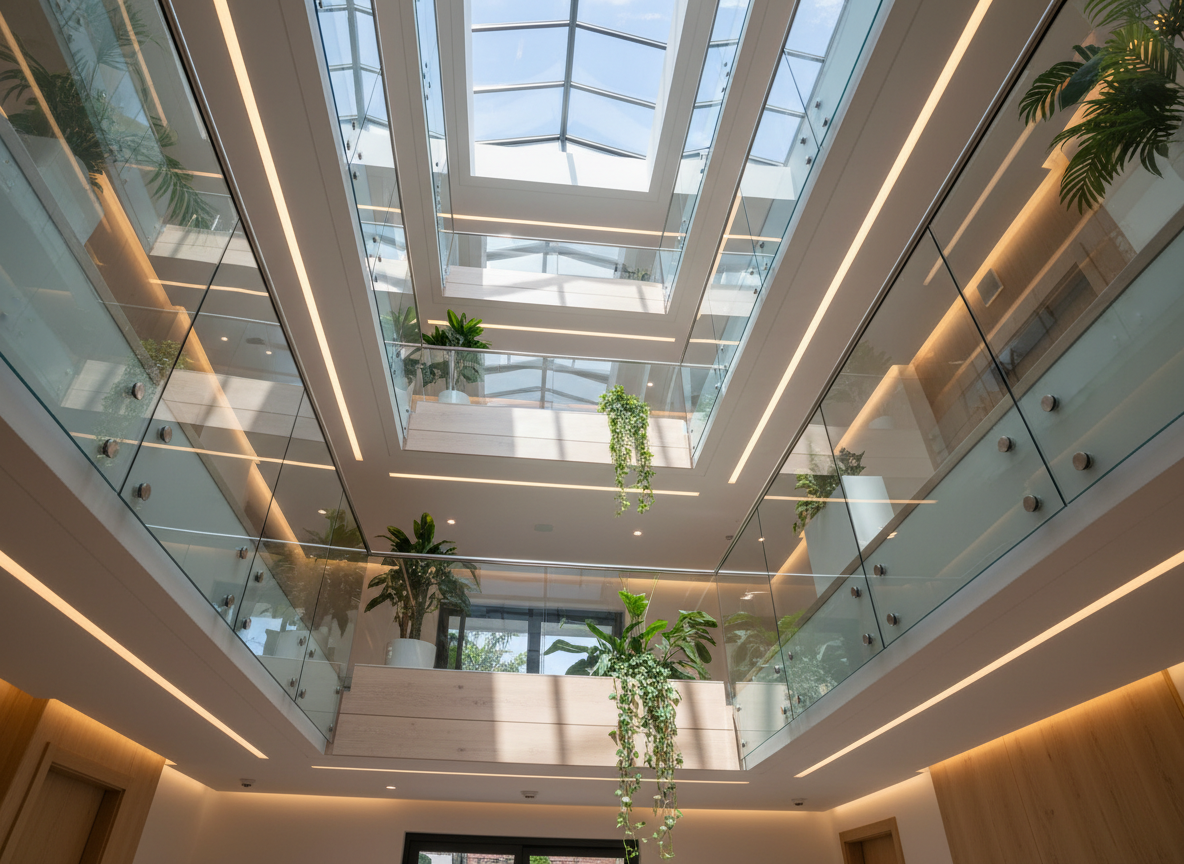 Thiet Ke Gieng Troi Thong Tang Nha Pho Hien Dai Anh Sang Tu Nhien Chieu Doc Lan Can