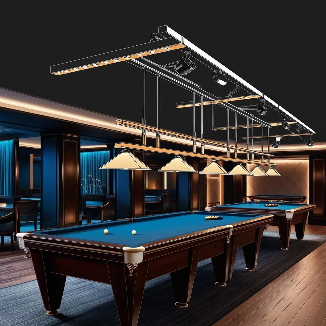 thiết kế hệ thống Đèn Chiếu Sáng trong Quán Bida (1)