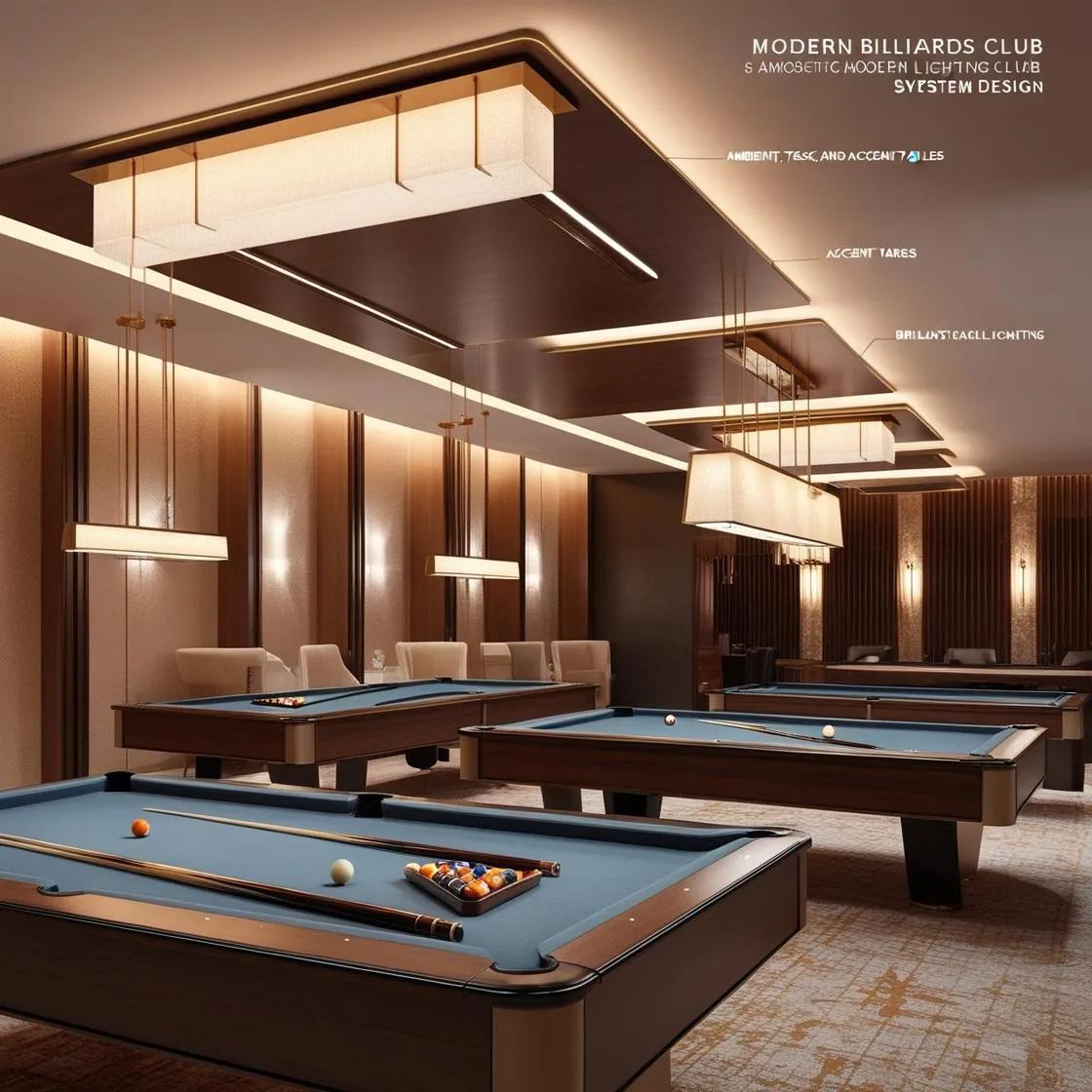 thiết kế hệ thống Đèn Chiếu Sáng trong Quán Bida