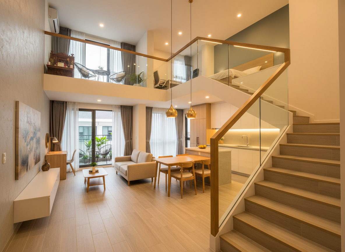 Thiet Ke Noi That Nha Pho 3 Tang Gia Re Cau Thang Kinh Cuong Luc Tay Vin Go 1