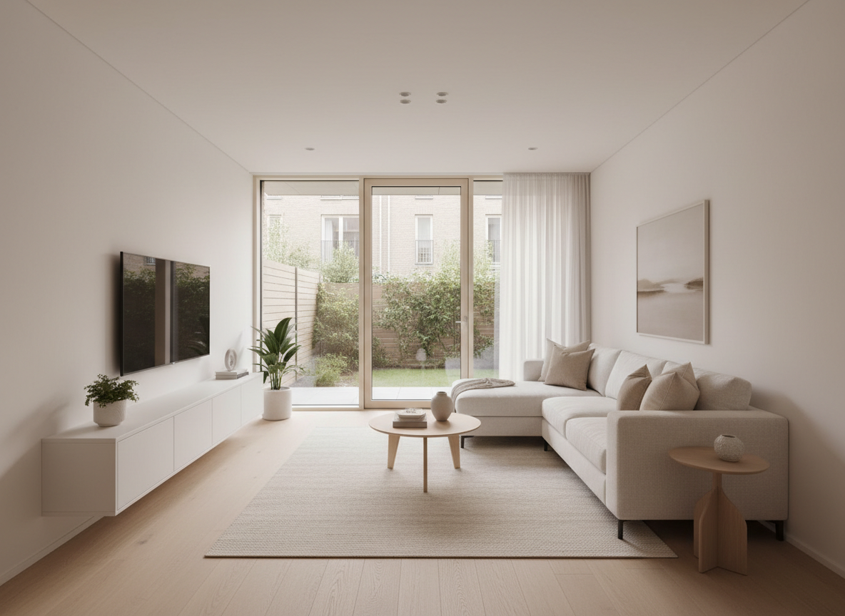 Thiet Ke Noi That Nha Pho Don Gian Khong Gian Phong Khach Tone Trang Be Thiet Ke Noi That Nha Pho Don Gian Khong Gian Phong Khach Tone Trang Be