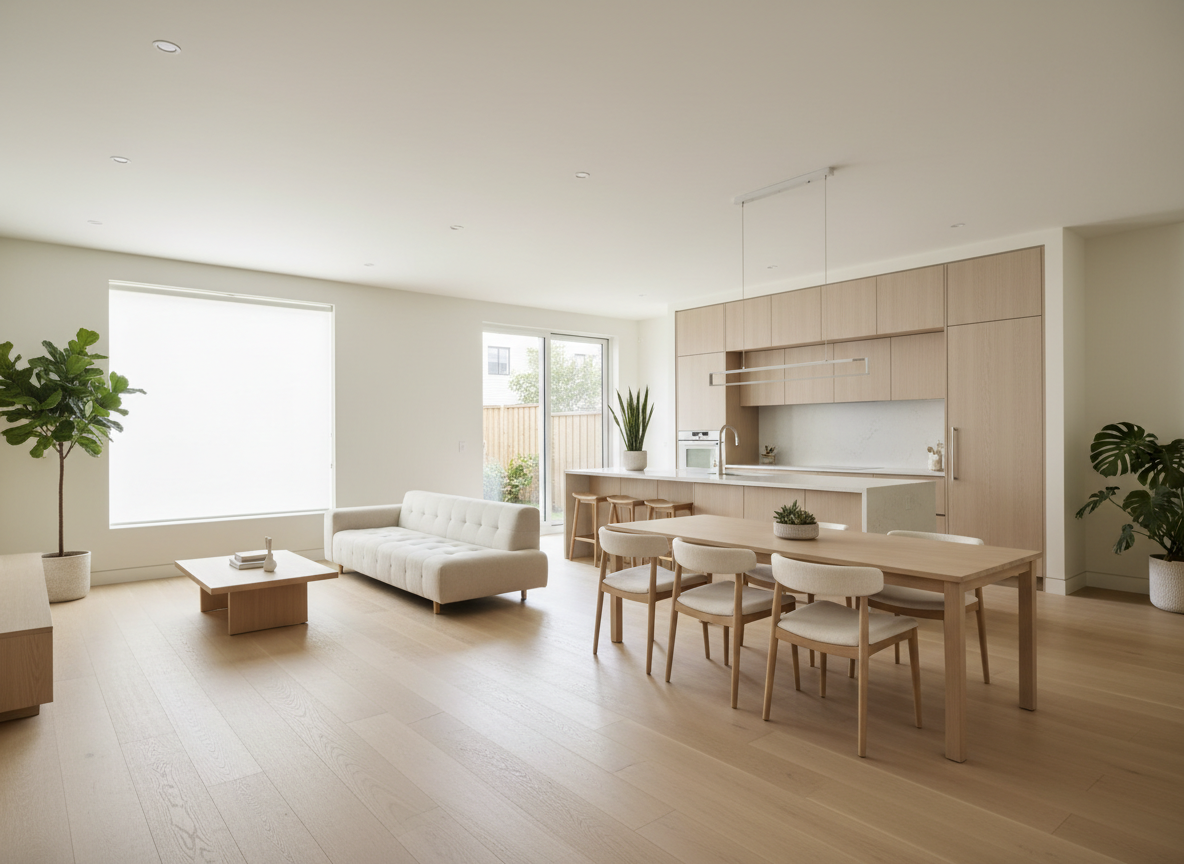 Thiet Ke Noi That Nha Pho Toi Gian Tong Go Sang Bo Cuc Mo Lien Ket Phong Khach