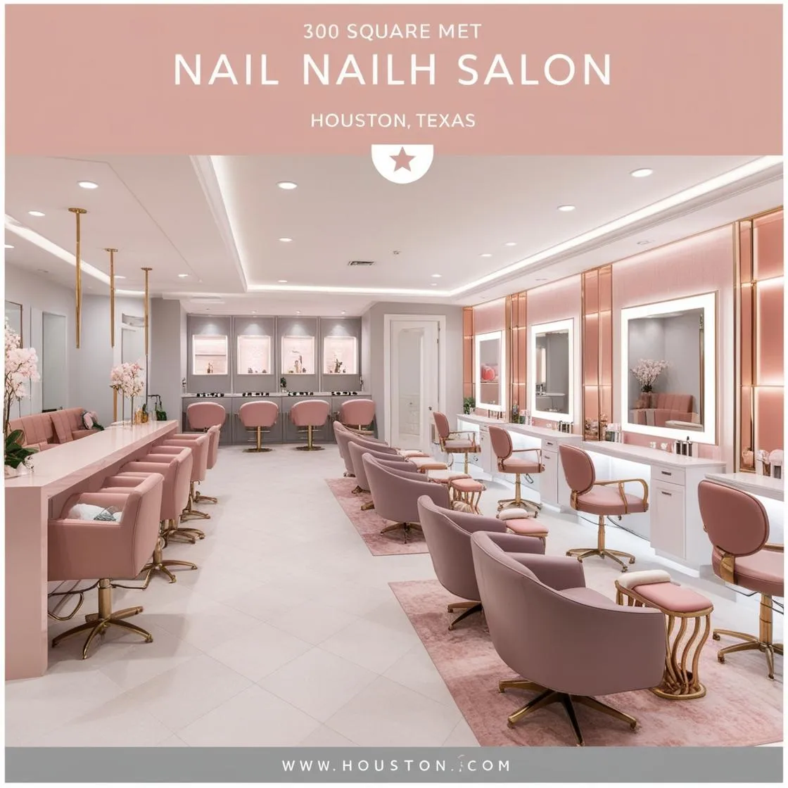 Thiết Kế Tiệm Nail Tại Houston - Nail Salon Design In Houston 3 thiết kế tiệm nail tại Houston 300m2_ (2)