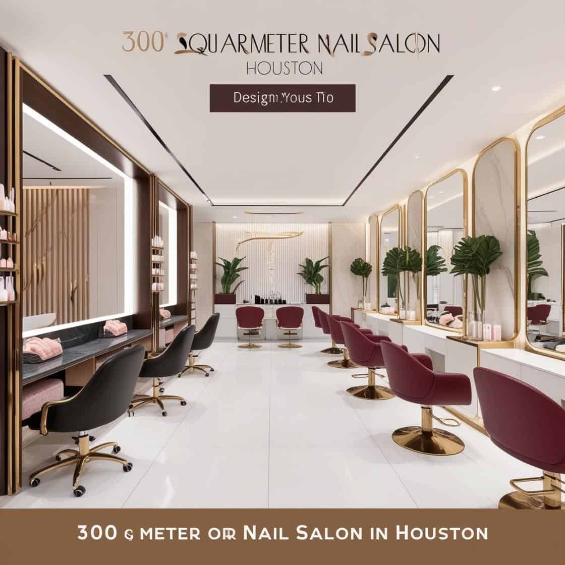 thiết kế tiệm nail tại Houston 300m2_