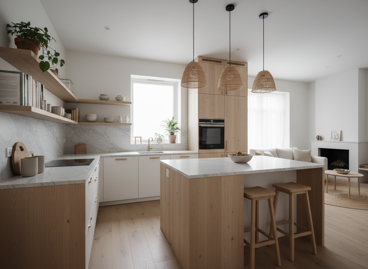 Thiet Ke Tu Bep Nha Pho Bang Go Tu Nhien