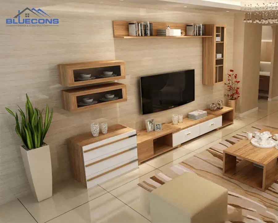 101+ Mẫu Tủ Gỗ Phòng Khách Hiện Đại Đẹp Nhất 2024 Tại Bluecons 11 Thiết kế tủ gỗ phòng khách đơn giản
