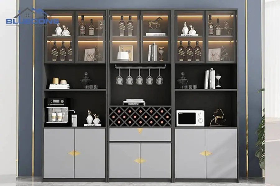 101+ Mẫu Tủ Gỗ Phòng Khách Hiện Đại Đẹp Nhất 2024 Tại Bluecons 18 Thiết kế tủ rượu cho phòng khách