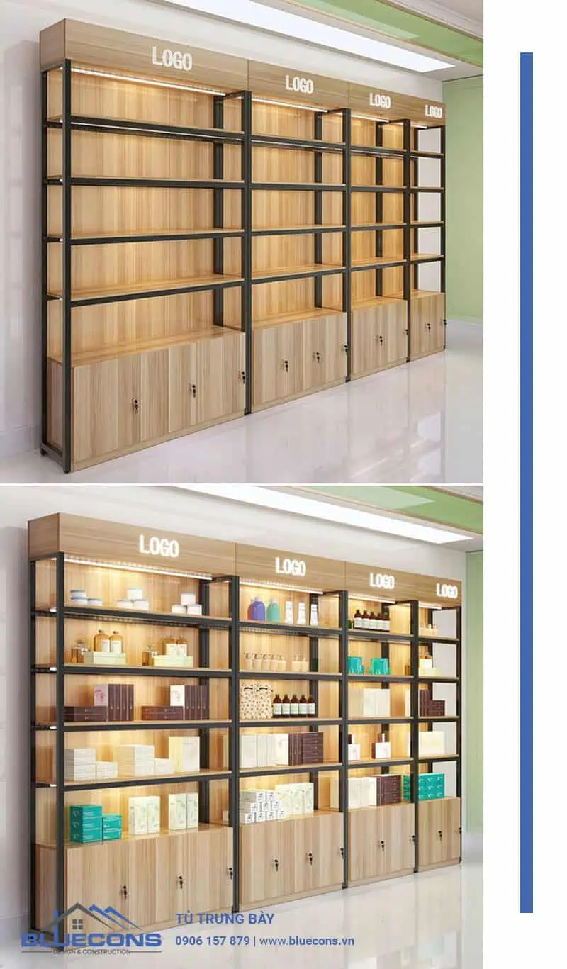 Thiết kế tủ trưng bày đẹp đẳng cấp cho showroom