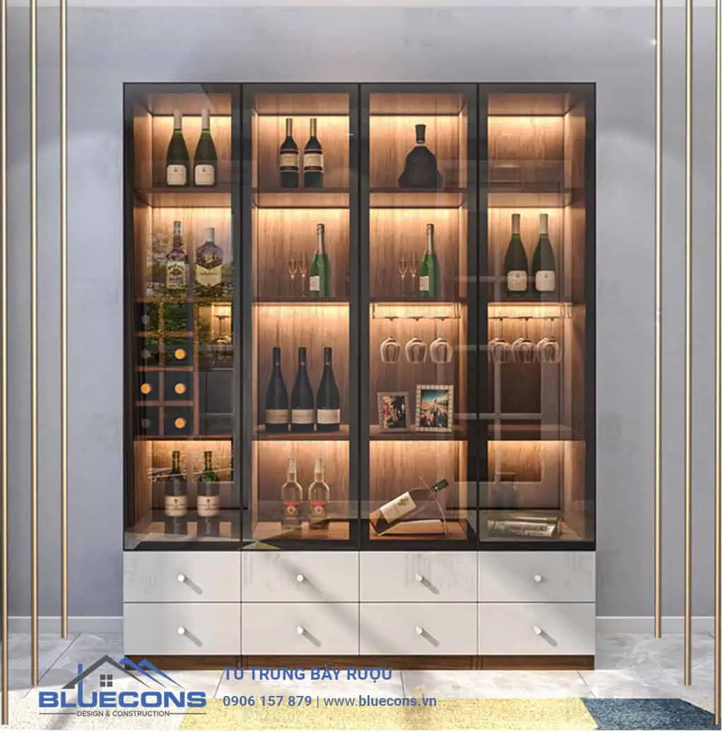 Mẫu thiết kế tủ trưng bày rượu đẹp