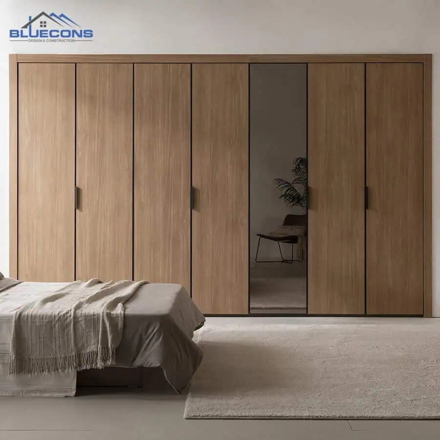 Đóng tủ quần áo theo yêu cầu đẹp, giá rẻ, thiết kế miễn phí tại Bluecons 21 Tủ âm tường sang trọng