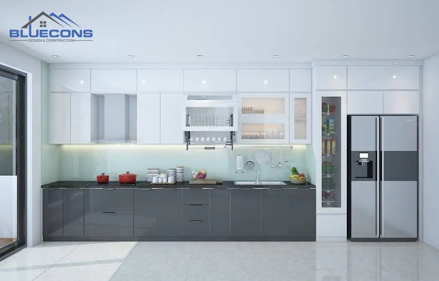 Đóng tủ bếp theo yêu cầu đẹp nhất 2024 tại Bluecons 10 Tủ bếp chữ I hiện đại