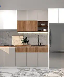 Tủ bếp đóng sẵn giá rẻ chữ I TB014