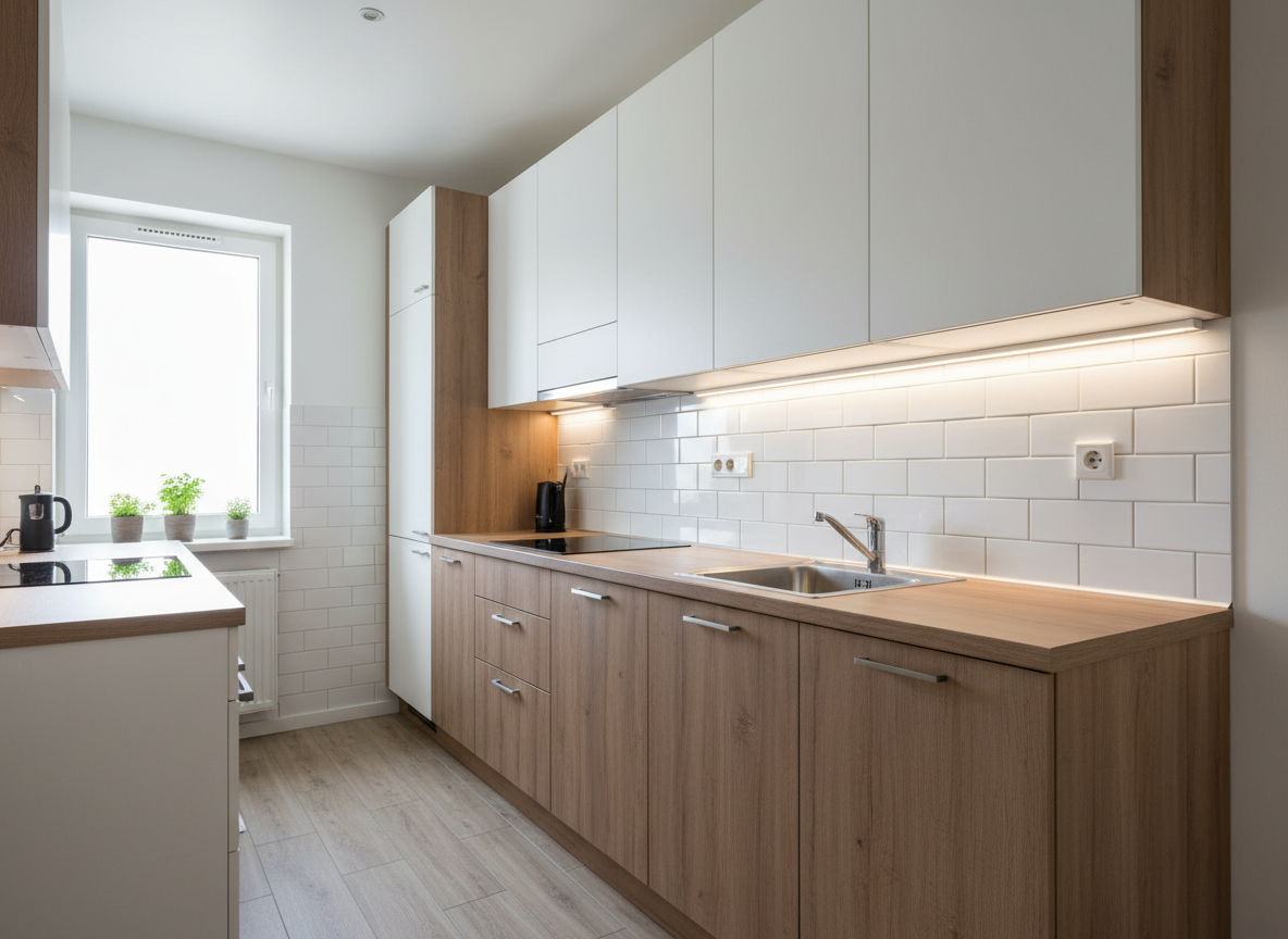 Tu Bep Chu I Hien Dai Danh Cho Nha Pho Dien Tich Nho Chat Lieu Mdf Chong Am Phu Lam