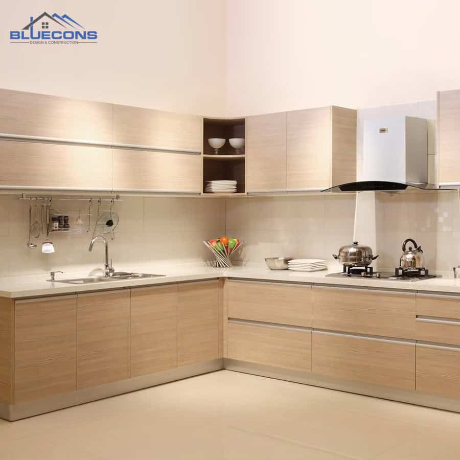 Tủ bếp phủ Melamine phong cách thời thượng