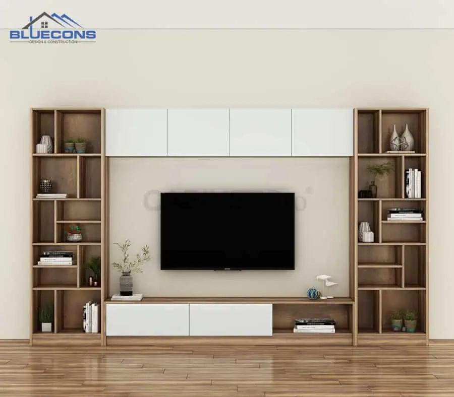 101+ Mẫu Tủ Gỗ Phòng Khách Hiện Đại Đẹp Nhất 2024 Tại Bluecons 24 Tủ phòng khách kèm kệ tiện lợi