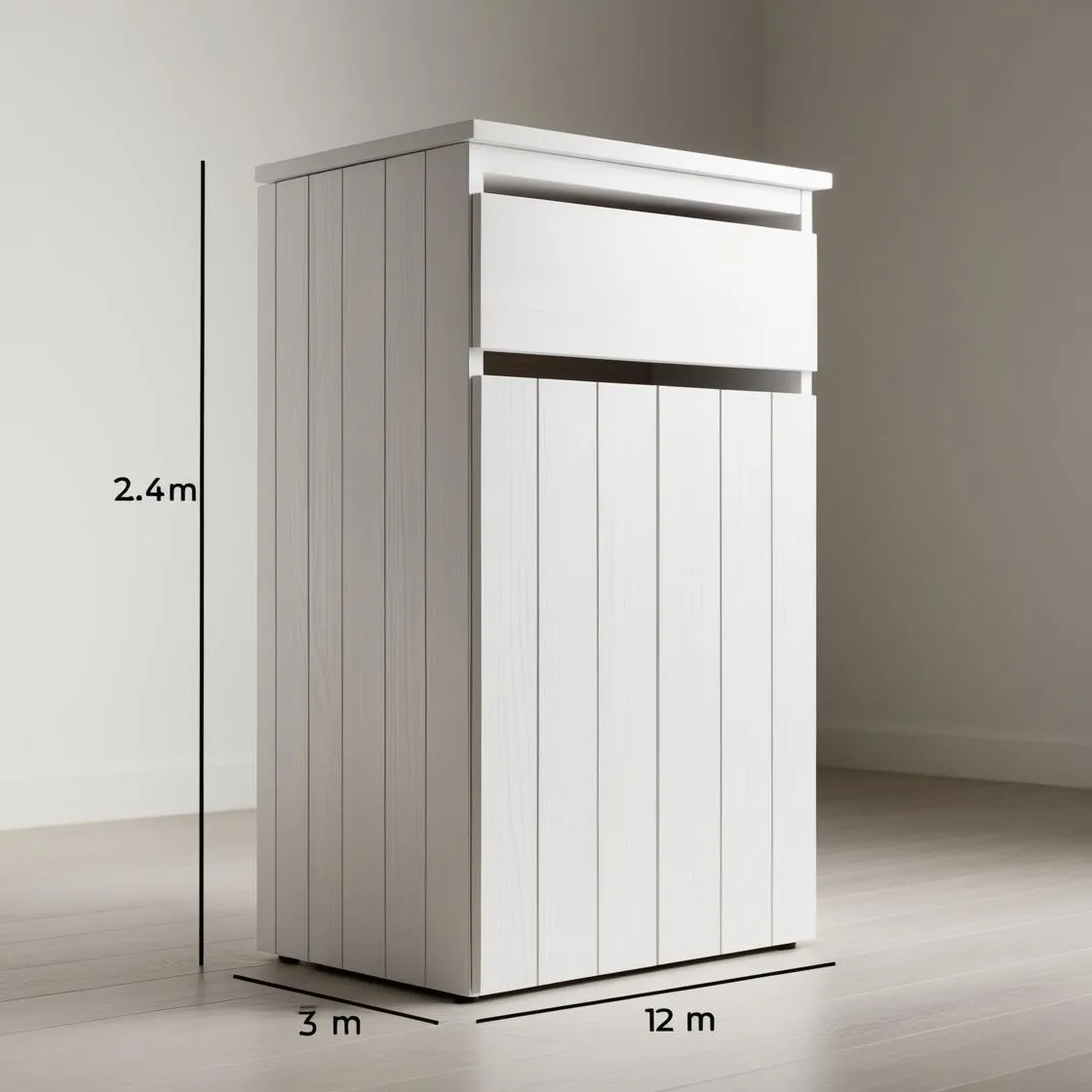 Tủ đựng dụng cụ nail có khóa 6 tủ đựng dụng cụ nail ngang 2.4m cao 3m bằng gỗ màu trắng hiện đại_