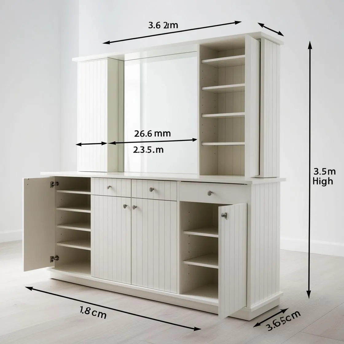 Tủ đựng dụng cụ nail có khóa 12 tủ đựng dụng cụ nail ngang 3m cao 3.5m bằng gỗ màu trắng hiện đại_ (6)