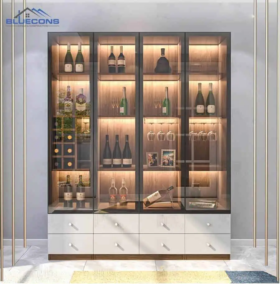 +15 mẫu tủ chưng rượu mẫu mã đẹp, độc đáo và giá rẻ nhất 5 Tủ đựng rượu gỗ công nghiệp đẹp mắt