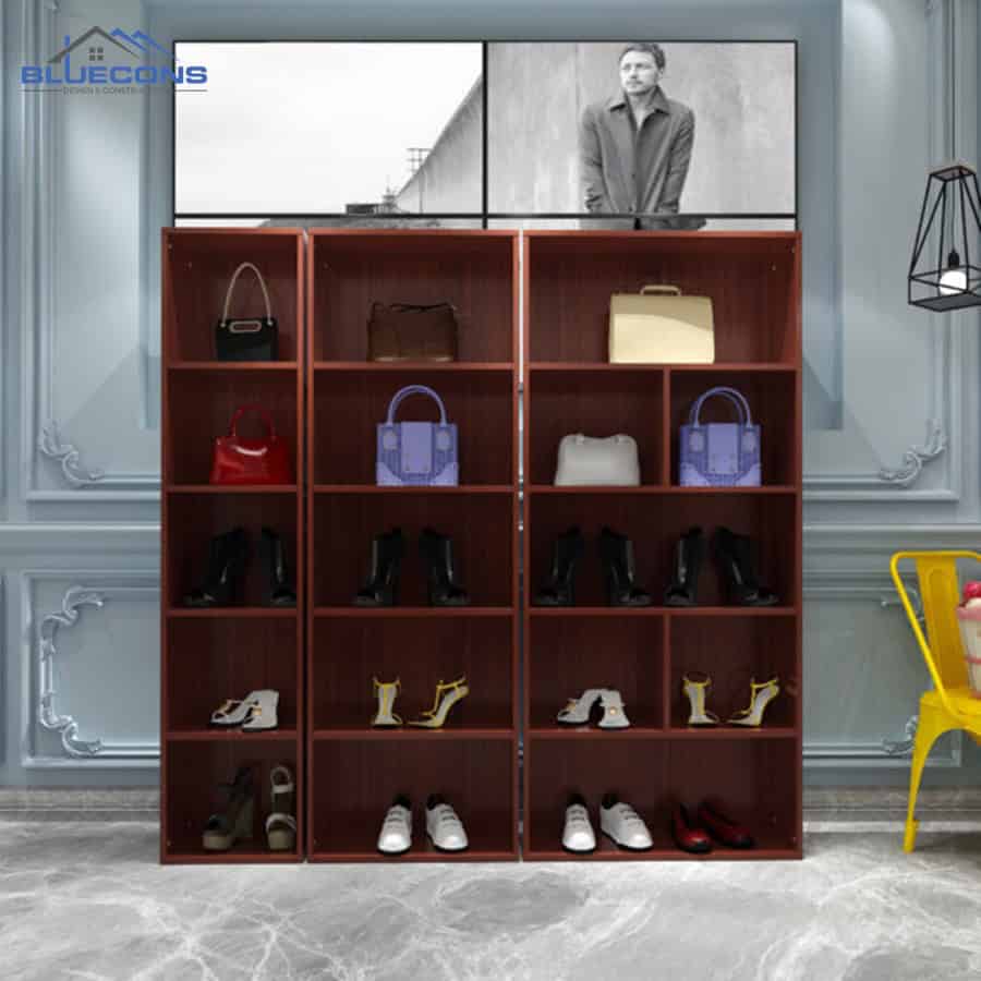 99+ mẫu kệ trưng bày túi xách đẹp, hot nhất 2024 tại Bluecons 14 Tủ trưng bày túi xách đa năng