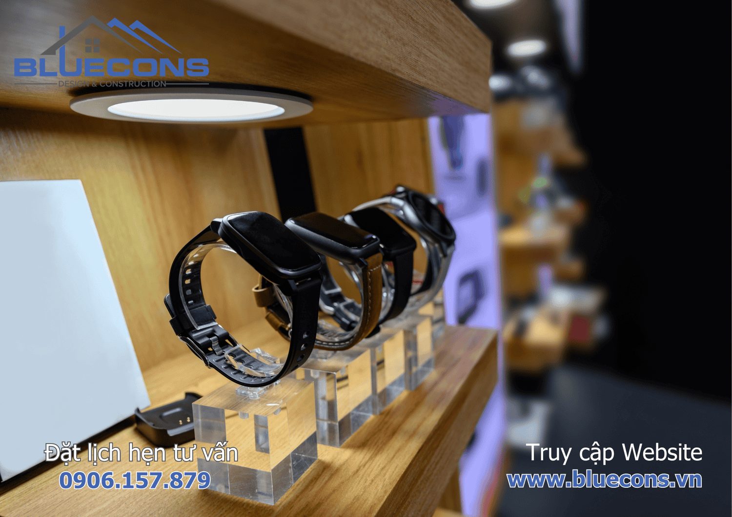 Thi công shop đồng hồ đẹp cao cấp, sang trọng bật nhất