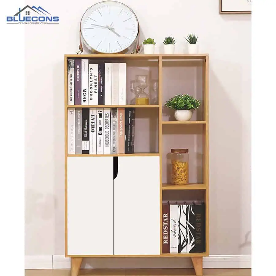 Tủ hồ sơ đẹp gỗ công nghiệp siêu bền, hiện đại tại Bluecons 14 Tủ hồ sơ đẹp treo tường kết hợp kệ sách