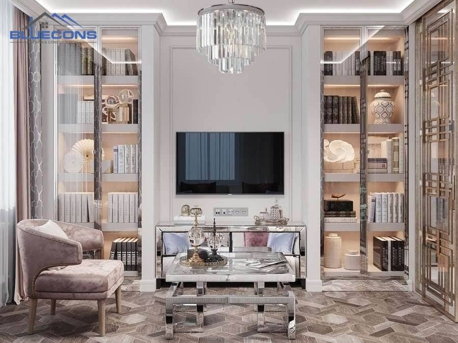 Tủ kính trang trí phòng khách