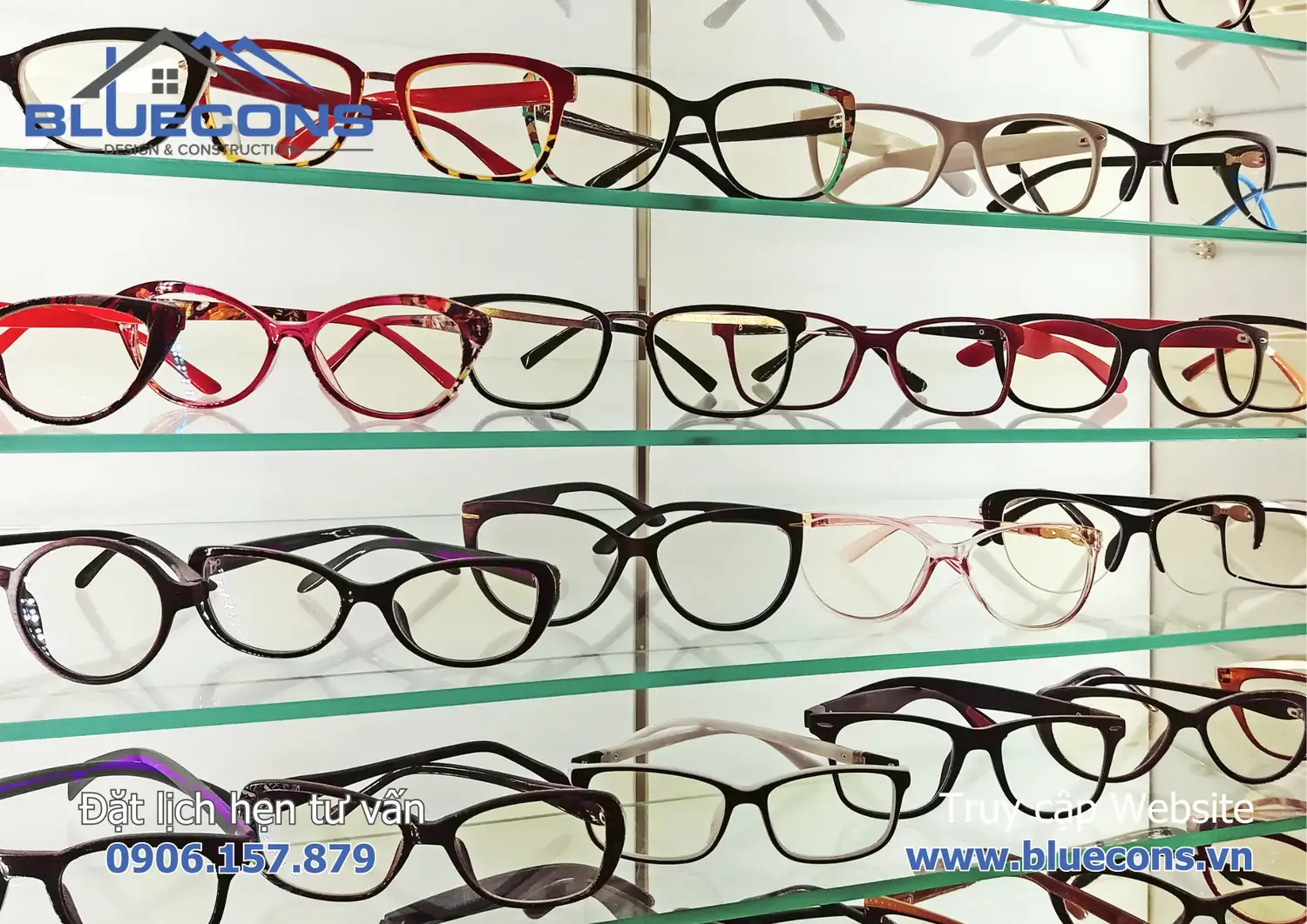 Thi công shop kính mắt đẹp 2024 5 Thi công shop kính mắt đẹp 2024