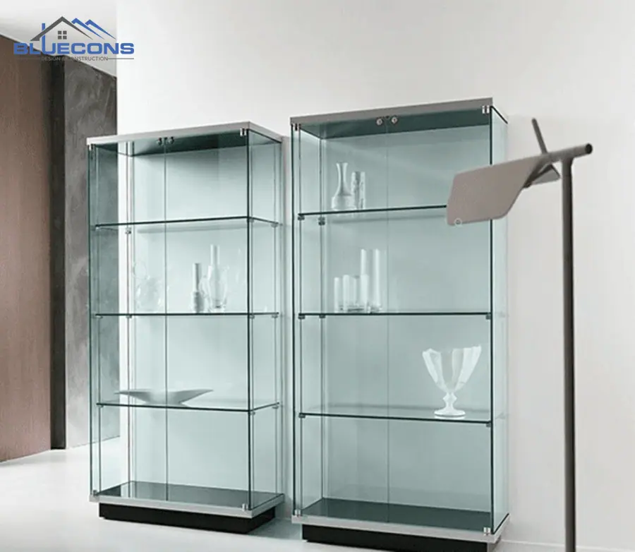 99+ mẫu tủ đựng nước hoa sang trọng, giá rẻ tại Bluecons 9 Tủ nhôm kính trưng bày nước hoa