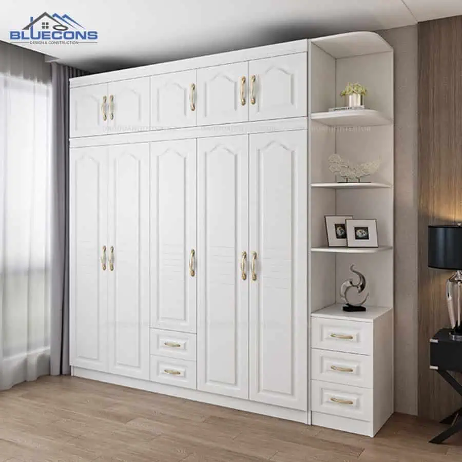 Đóng tủ quần áo theo yêu cầu đẹp, giá rẻ, thiết kế miễn phí tại Bluecons 25 Tủ quần áo theo yêu cầu phong cách tân cổ điển