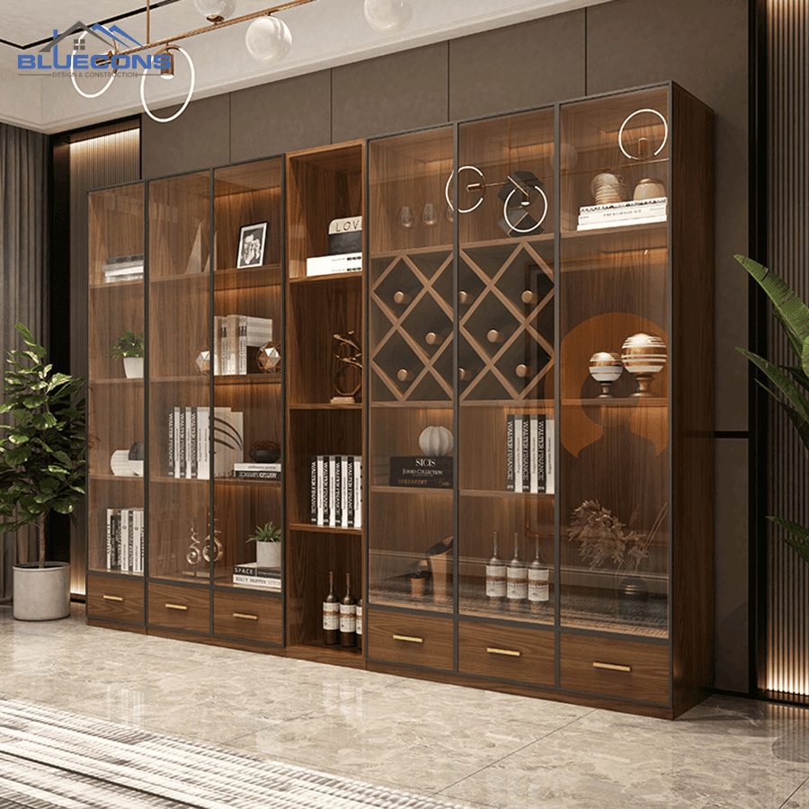 Tủ đựng rượu MDF thiết kế ấn tượng